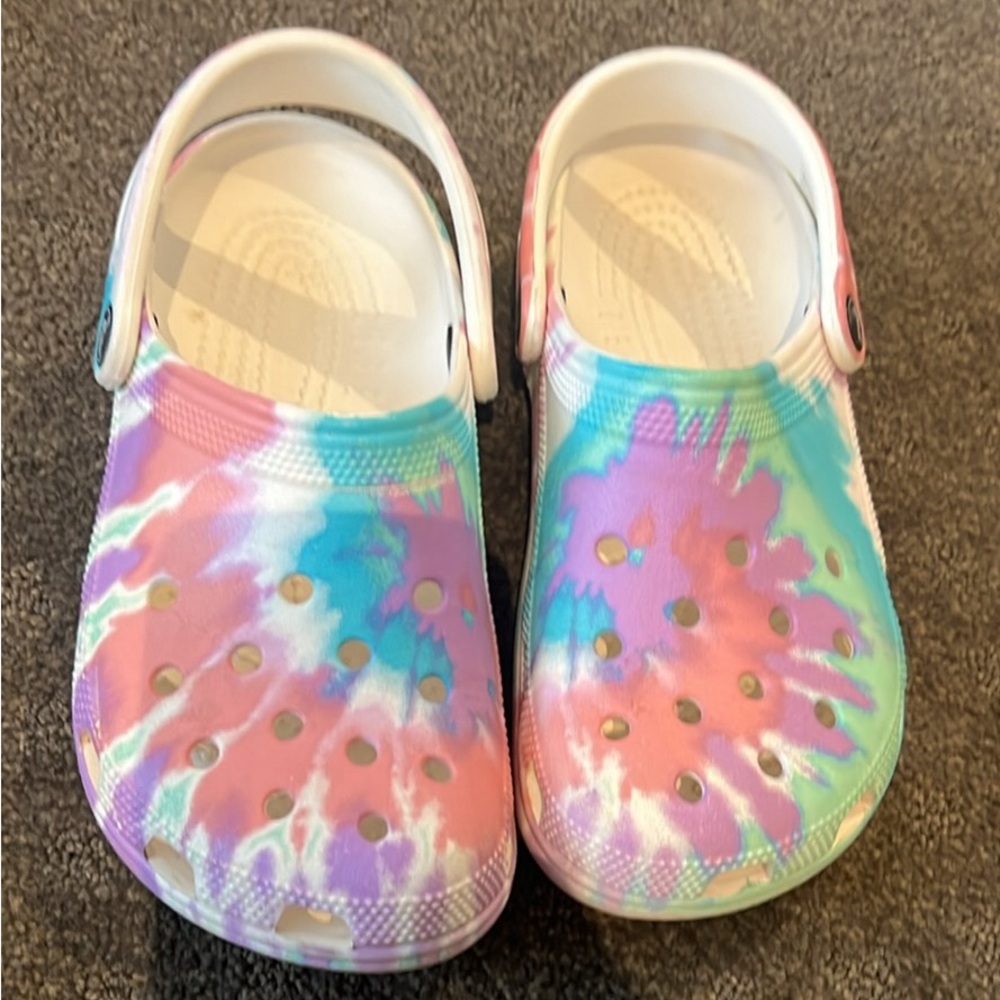 Tie dye Crocs